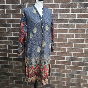 J. Pret / Junaid Jamshed Colorful Patterned Long Sleeve Tunic